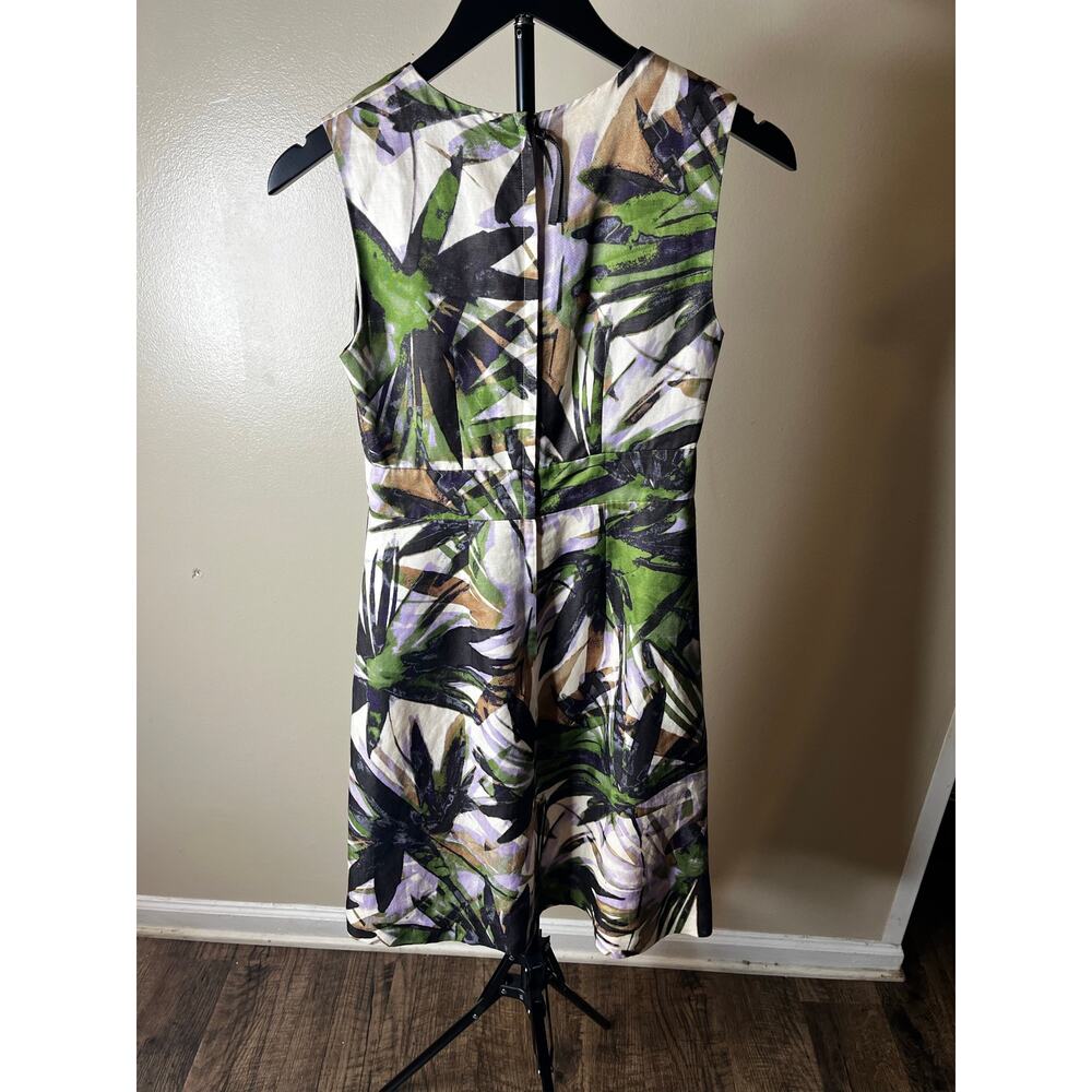 Banana Republic Linen Blend Sleeveless A-Line Floral Midi Dress - Size 0 - Picture 3 of 10